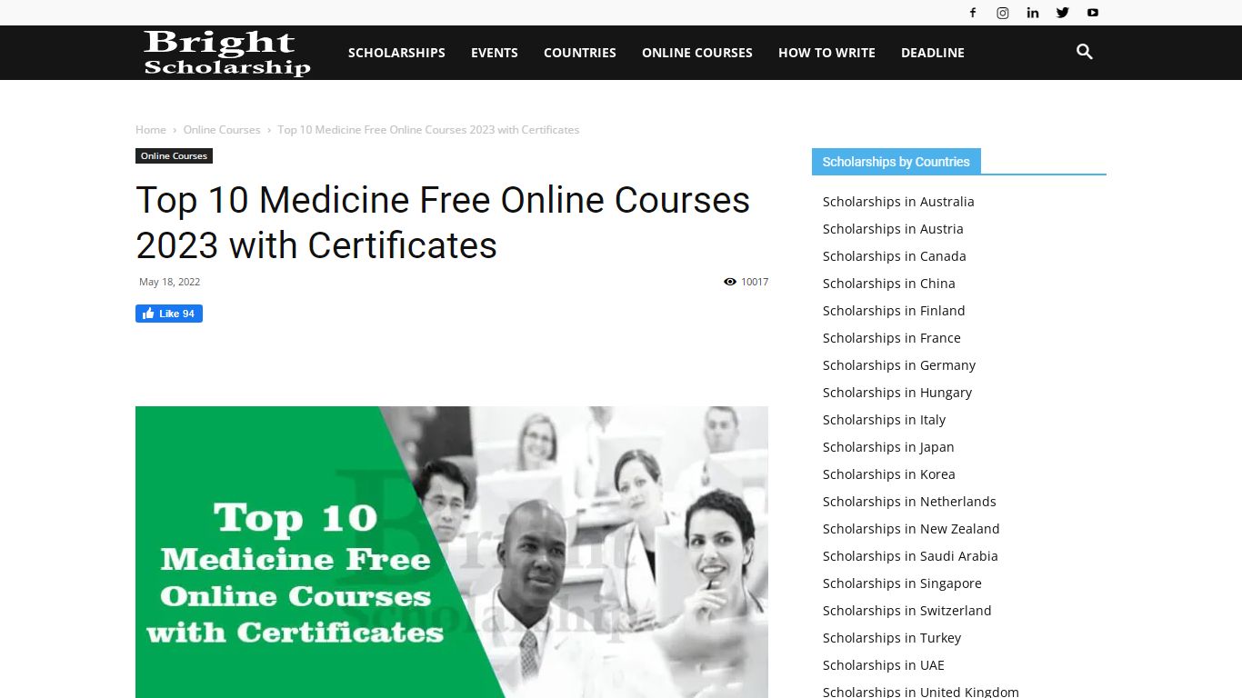 Top 10 Medicine Free Online Courses 2023 with Certificates