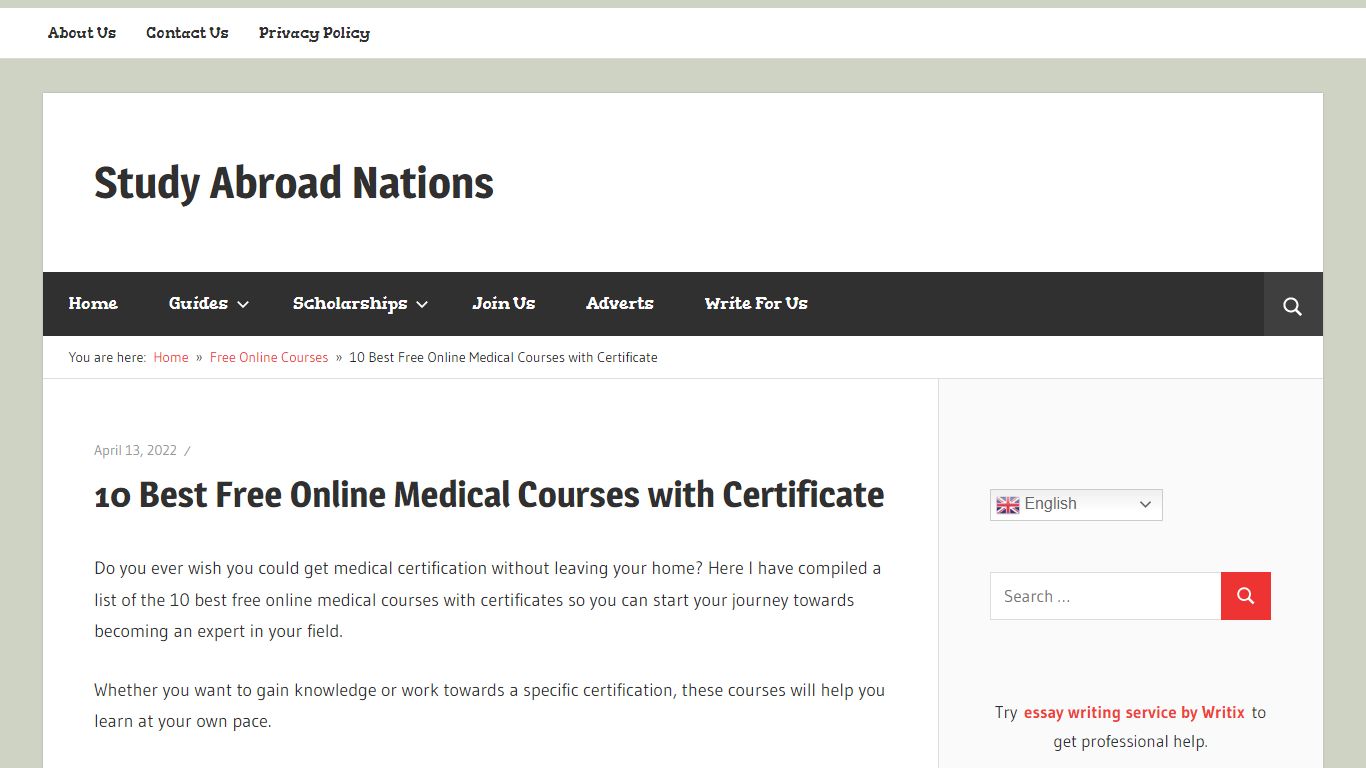 10 Best Free Online Medical Courses with Certificate